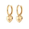Scream Pretty Women's Gold Puffed Heart Charm Hoop Earrings
