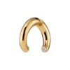 Scream Pretty Women's Gold Sparkle Single Split Hoop Earring With Clear Stone In Gold