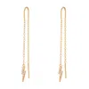 Scream Pretty Women's Gold Sparkling Lightning Bolt Threader Earrings In Gold