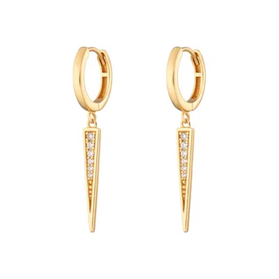 Scream Pretty Women's Gold Sparkling Spike Hoop Earrings