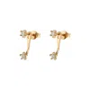 Scream Pretty Women's Gold Sparkling Star Ear Jacket Stud Earrings