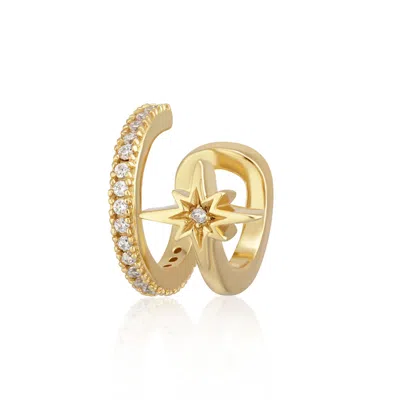 Scream Pretty Women's Gold Star Double Band Small Single Ear Cuff