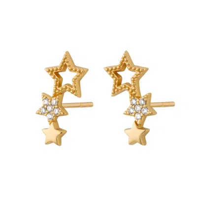 Scream Pretty Women's Gold Star Ear Climber Stud Earrings