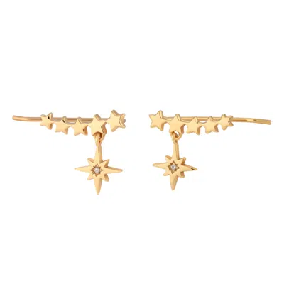 Scream Pretty Women's Gold Starburst Ear Climber Earrings