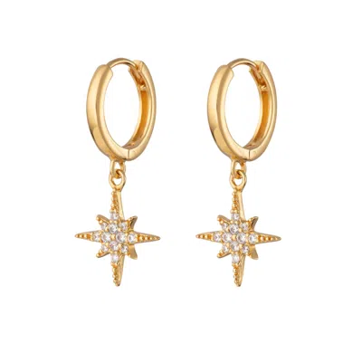 Scream Pretty Women's Gold Starburst Hoop Earrings