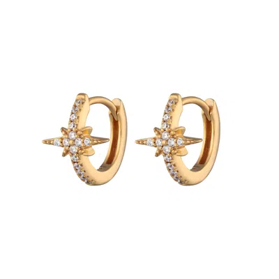 Scream Pretty Women's Gold Starburst Huggie Earrings