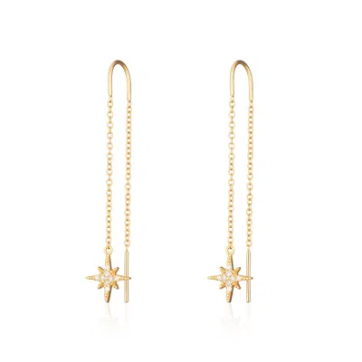 Scream Pretty Women's Gold Starburst Threader Earrings