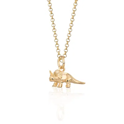 Scream Pretty Women's Gold Triceratops Dinosaur Charm Necklace