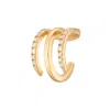 Scream Pretty Women's Gold Triple Claw Single Ear Cuff With Clear Stones In Gold