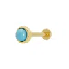 Scream Pretty Women's Gold Turquoise Cabochon Single Flat Back Earring In Gold