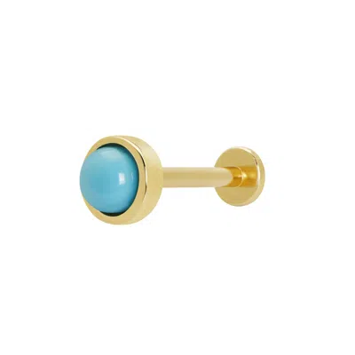 Scream Pretty Women's Gold Turquoise Cabochon Single Flat Back Earring