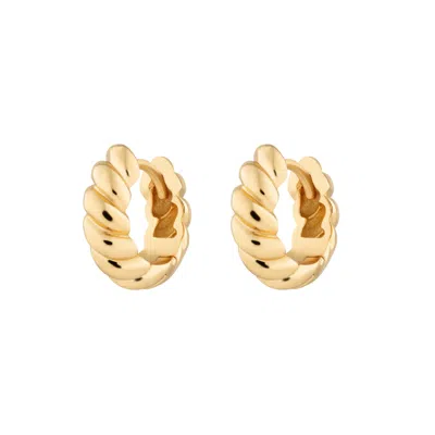Scream Pretty Women's Gold Twist & Shout Chunky Huggie Earrings