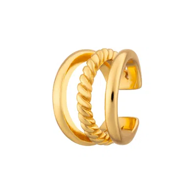 Scream Pretty Women's Gold Twisted Triple Band Small Single Ear Cuff