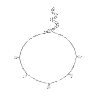 Scream Pretty Women's Silver Anklet With Hammered Discs In Metallic
