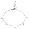 Scream Pretty Women's Silver Anklet With Sparkle Drops In Gray