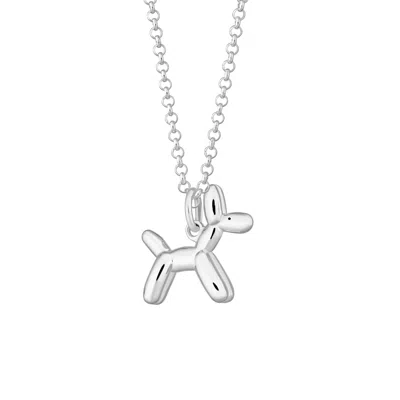Scream Pretty Women's Silver Balloon Dog Necklace In Metallic