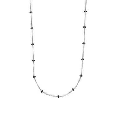 Scream Pretty Women's Silver / Black Silver Black Enamel Satellite Chain Necklace In Metallic