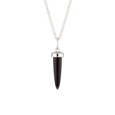 Scream Pretty Women's Silver / Black Silver Black Spike Necklace With Slider Clasp In Multi