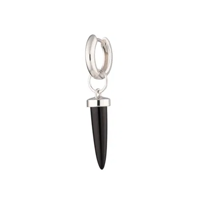 Scream Pretty Women's Silver / Black Silver Black Spike Single Huggie Earring