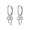 Scream Pretty Women's Silver Bow Charm Hoops