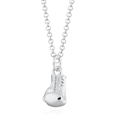 Scream Pretty Women's Silver Boxing Glove Charm Necklace In Metallic