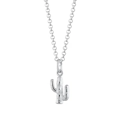 Scream Pretty Women's Silver Cactus Charm Necklace