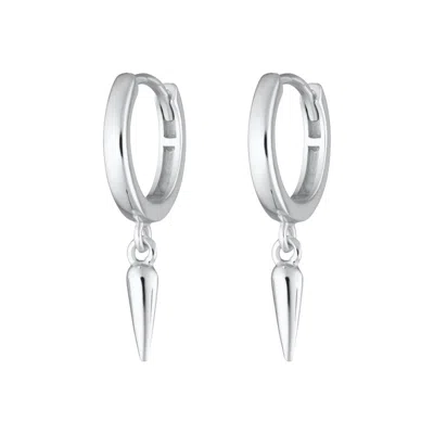 Scream Pretty Women's Silver Claw Charm Hoop Earrings In Metallic