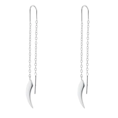 Scream Pretty Women's Silver Claw Threader Earrings In Metallic