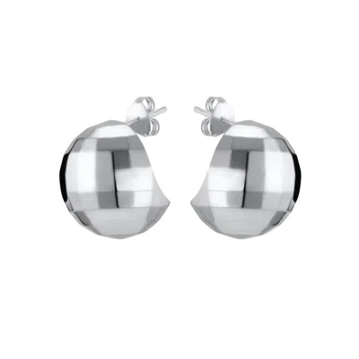 Scream Pretty Women's Silver Disco Ball Stud Earrings