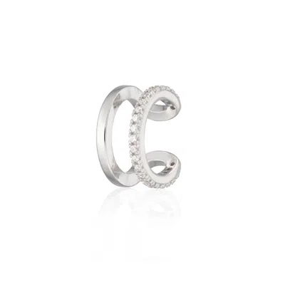Scream Pretty Women's Silver Double Band Small Single Ear Cuff