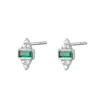 Scream Pretty Women's Silver / Green Silver Audrey Stud Earrings With Green Stones In Silver