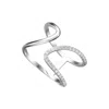 Scream Pretty Women's Silver Half Sparkle Open Ring In Metallic