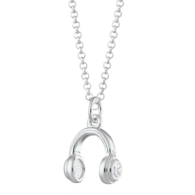 Scream Pretty Women's Silver Headphones Necklace In Gray