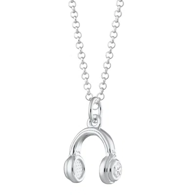 Scream Pretty Women's Silver Headphones Necklace In Metallic