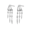 Scream Pretty Women's Silver Illusion Claw Drop Hoop Earrings In Metallic