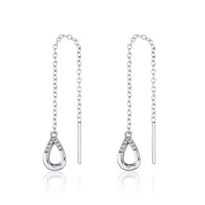 Scream Pretty Women's Silver Illusion Threader Earrings