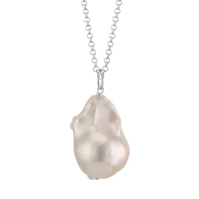 Scream Pretty Women's Silver Large Baroque Pearl Necklace
