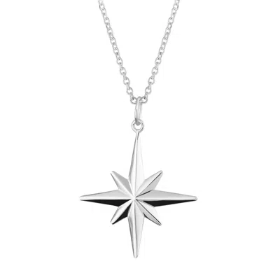Scream Pretty Women's Silver Large Faceted Starburst Necklace With Slider Clasp In Metallic