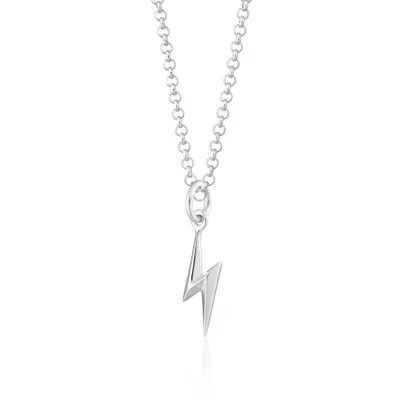 Scream Pretty Women's Silver Lightning Bolt Necklace In Metallic