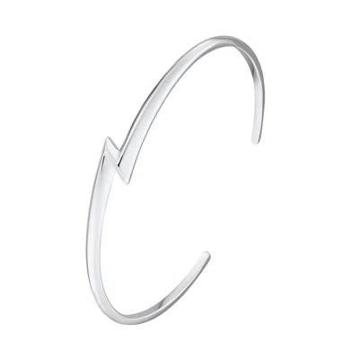Scream Pretty Women's Silver Lightning Bolt Open Bangle In Metallic