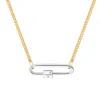 Scream Pretty Women's Silver Long Link Carabiner With Gold Curb Chain Mixed Metal Necklace In Gold