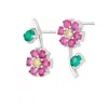 Scream Pretty Women's Silver Mismatched Flower Stud Earrings In Silver