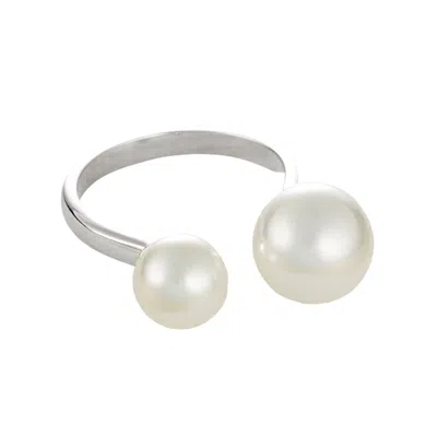 Scream Pretty Women's Silver Modern Pearl Ring In White