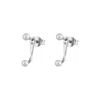 Scream Pretty Women's Silver Sparkle Dot Ear Jacket Stud Earrings