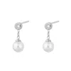 Scream Pretty Women's Silver Pearl Drop Stud Earrings In White