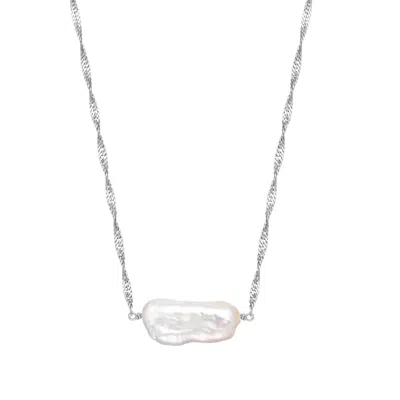 Scream Pretty Women's Silver Pearl Twist Chain Necklace