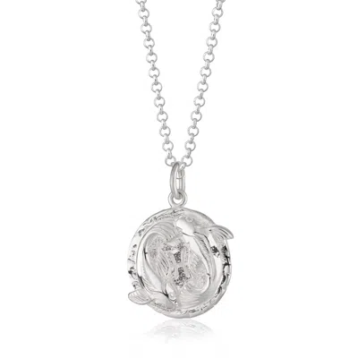Scream Pretty Women's Silver Pisces Zodiac Charm Necklace In White