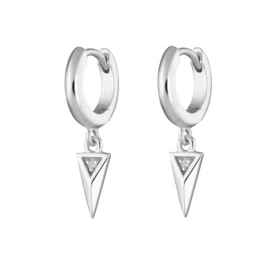 Scream Pretty Women's Silver Rebel Charm Hoop Earrings In Metallic