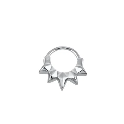 Scream Pretty Women's Silver Rebel Daith Hoop Single Earring In Metallic