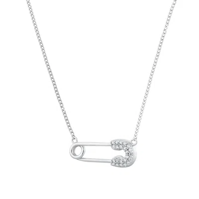 Scream Pretty Women's Silver Safety Pin Necklace In Metallic